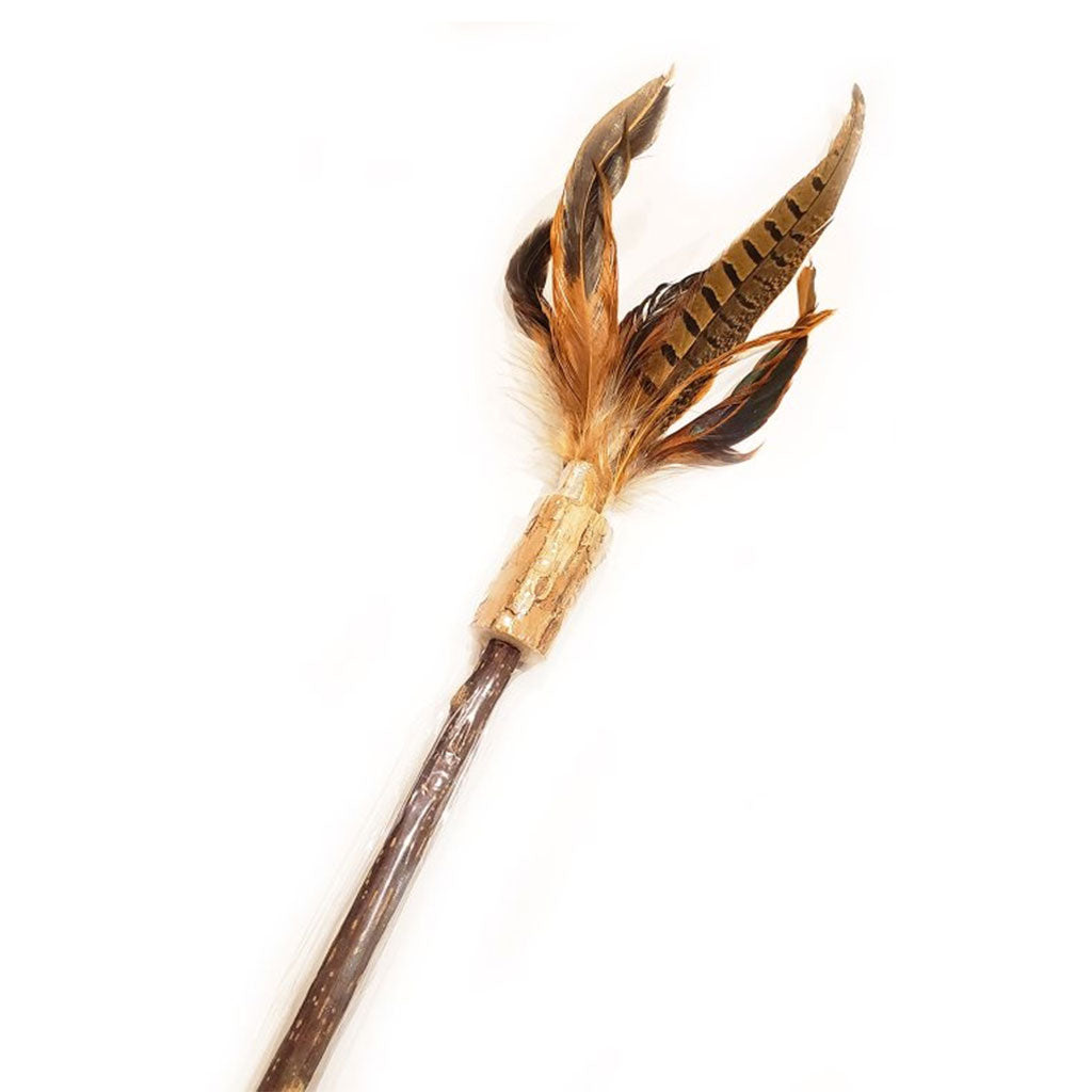 Cat Feathers on Silver Vine Wand