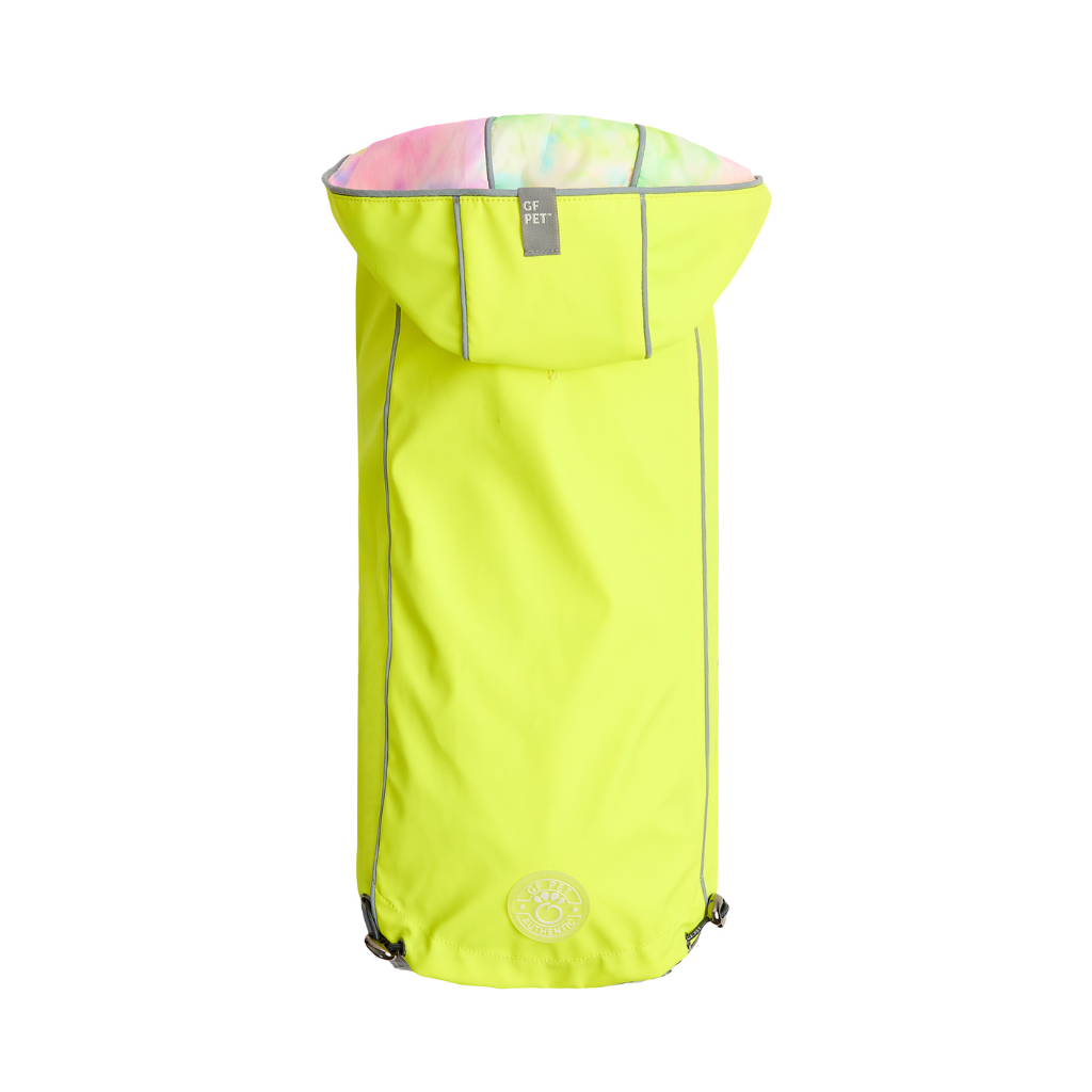 Reversible Raincoat Neon Yellow With Tie Dye