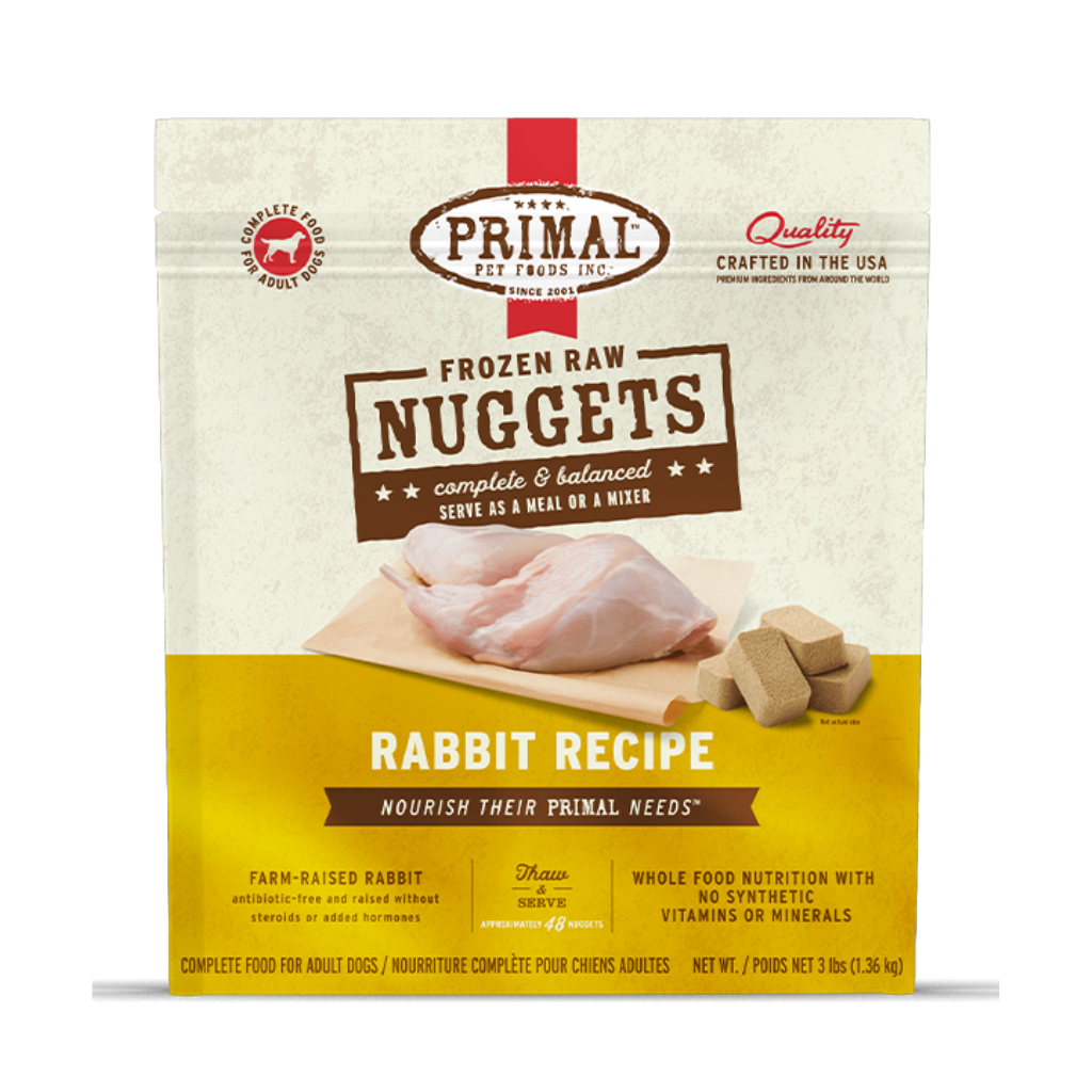 Primal Dog Raw Frozen Rabbit Nuggets
