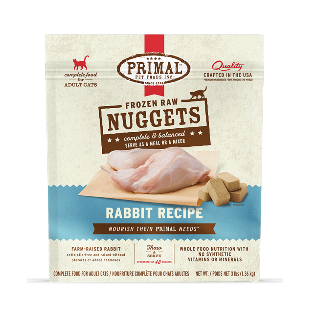 Primal Cat Raw Rabbit Nuggets 3 lb