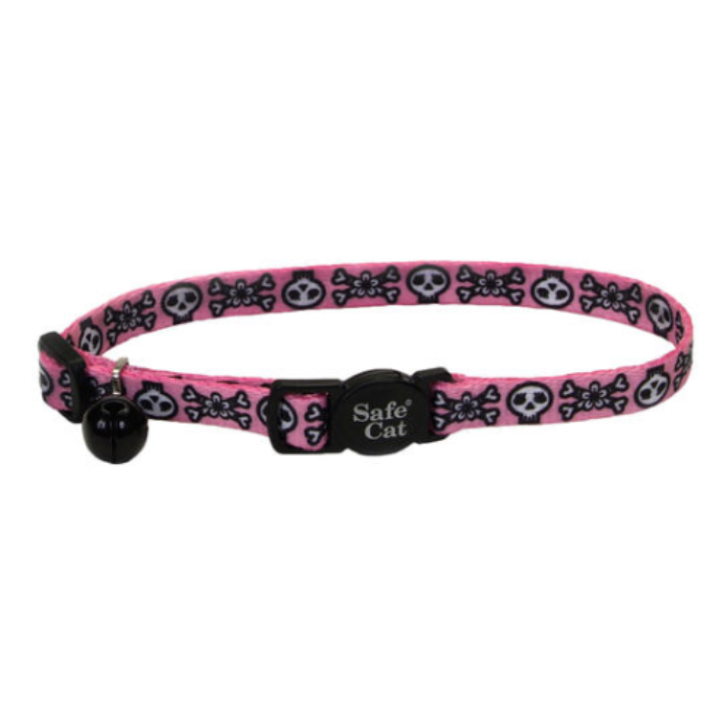 Fashion Breakaway Collar Pink Skulls
