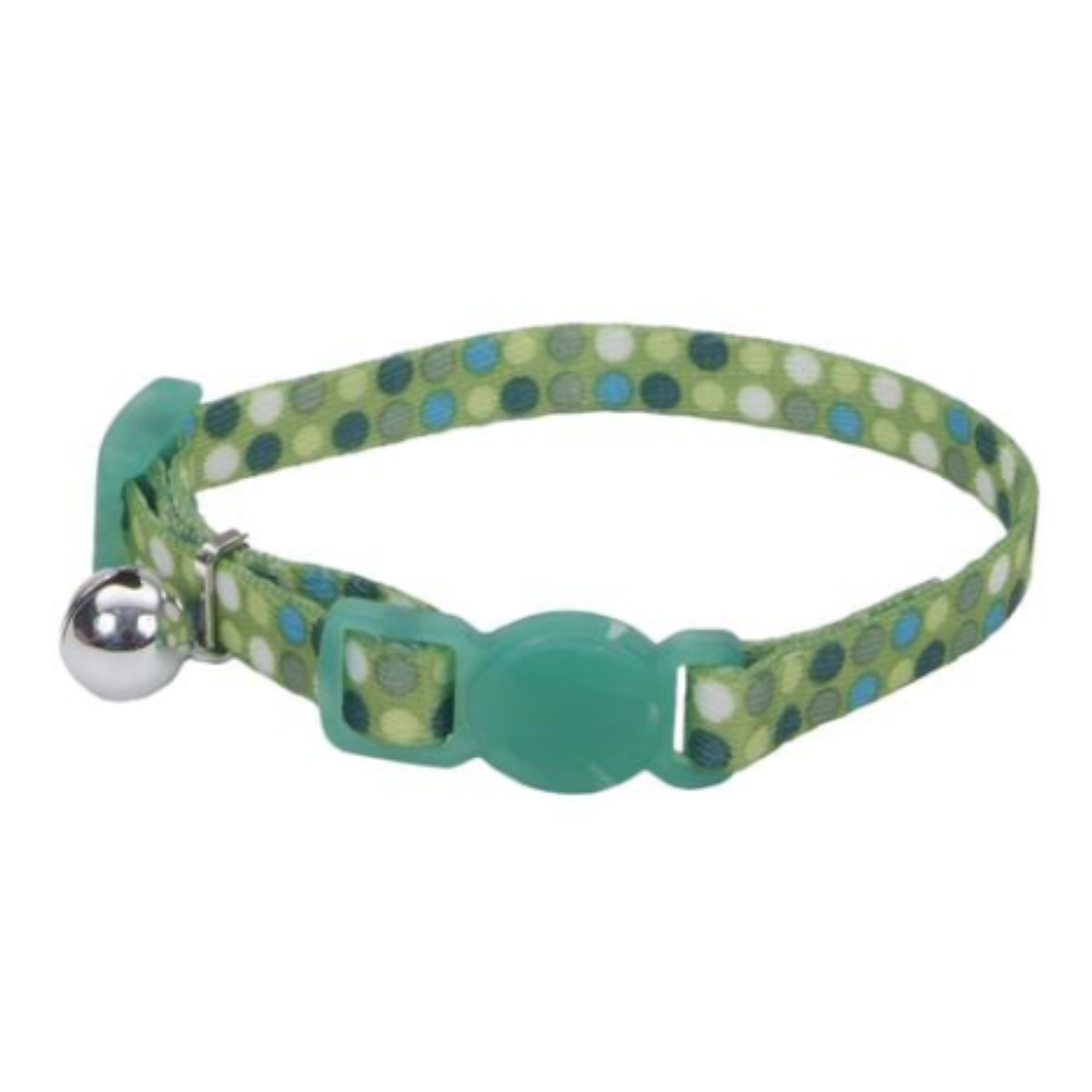 Li'l Pals Kitten Adj. Breakaway Collar Green Dot