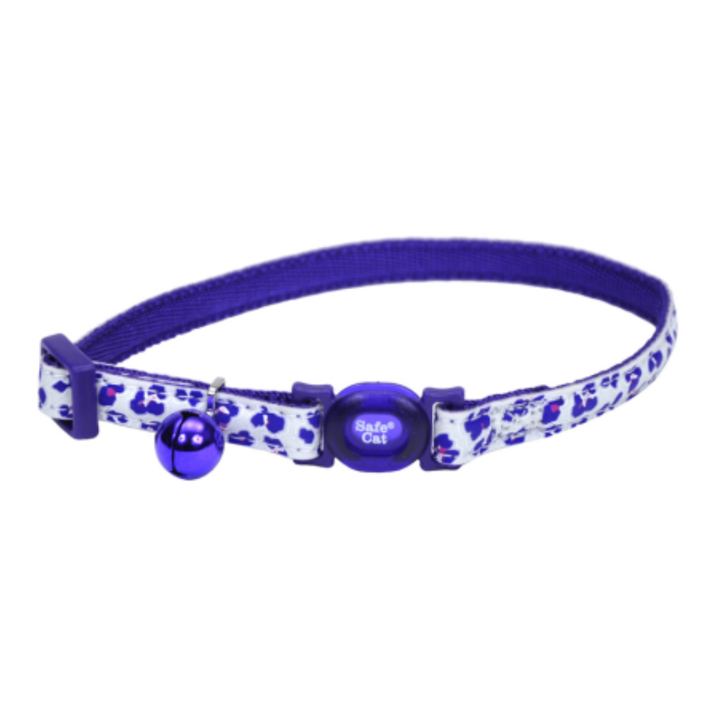 Glow in the Dark Breakaway Collar Purple Leopard