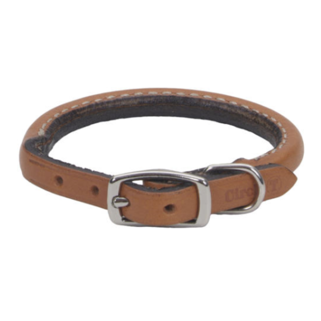 Circle T Coastal Pet Oak Tanned Leather Round Collar Tan