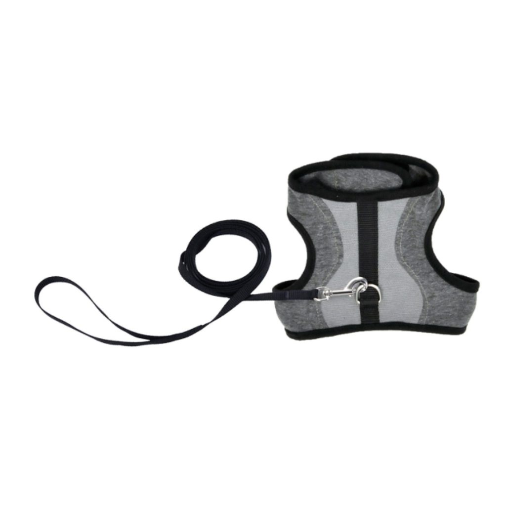 Adjustbale Wrap Harness with Leash Grey