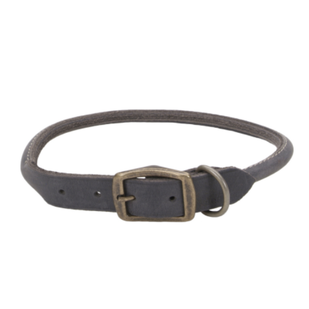 Circle T Rustic Leather Round Collar Slate Grey