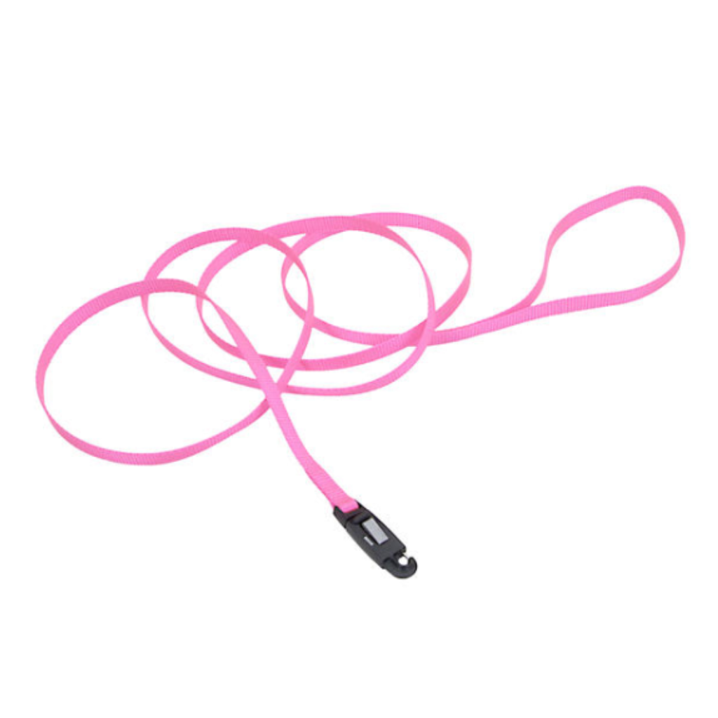 Nylon Cat Leash with E-Z Snap Neon Pink