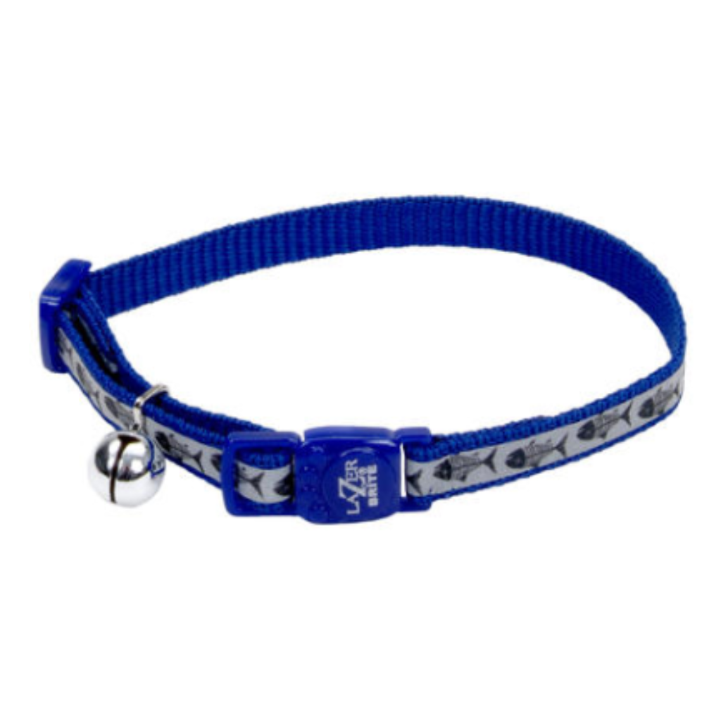 LazerBrite Reflective Brakeaway Blue Fish Bones