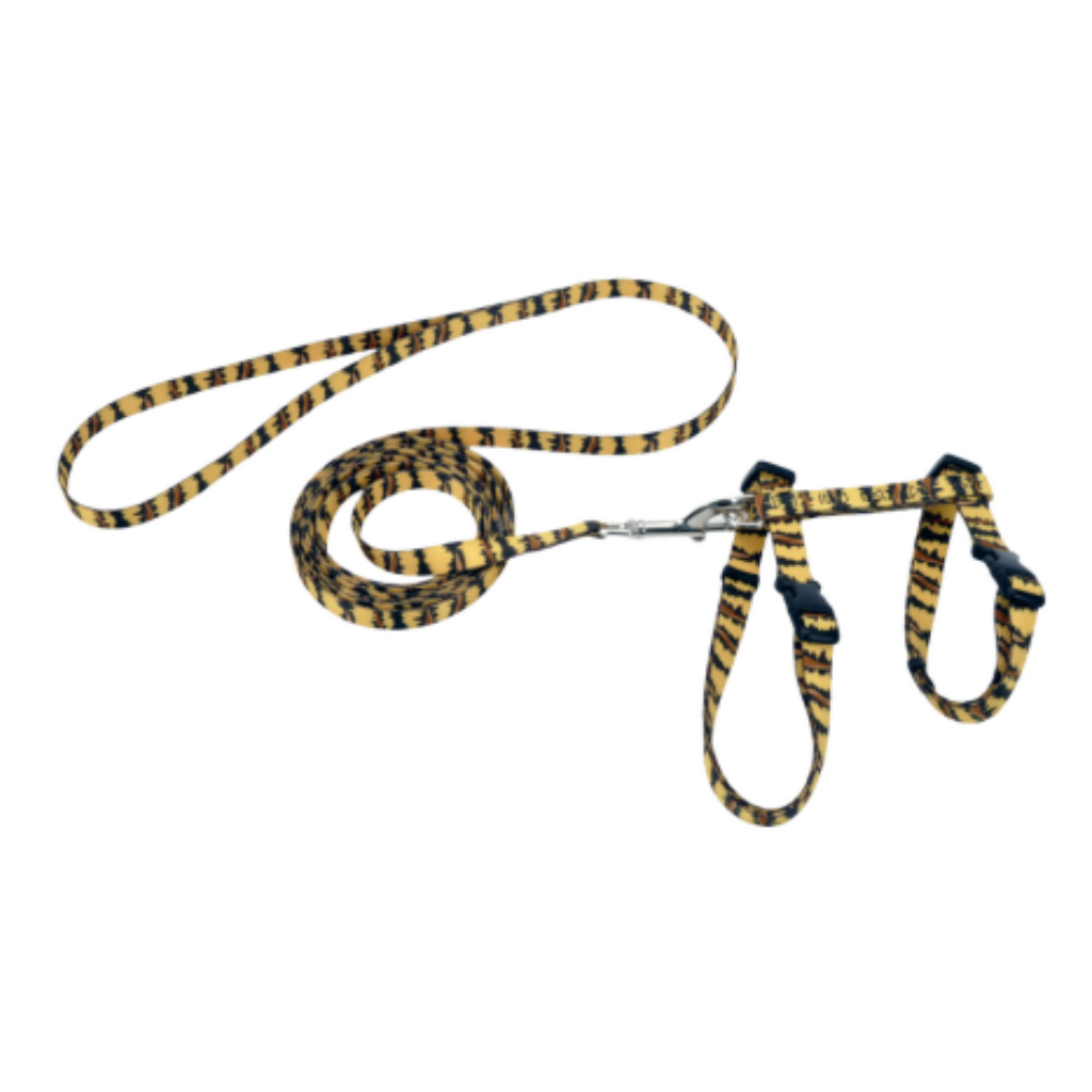 Figure H Fashion Cat Adj Harness & Leash Tiger