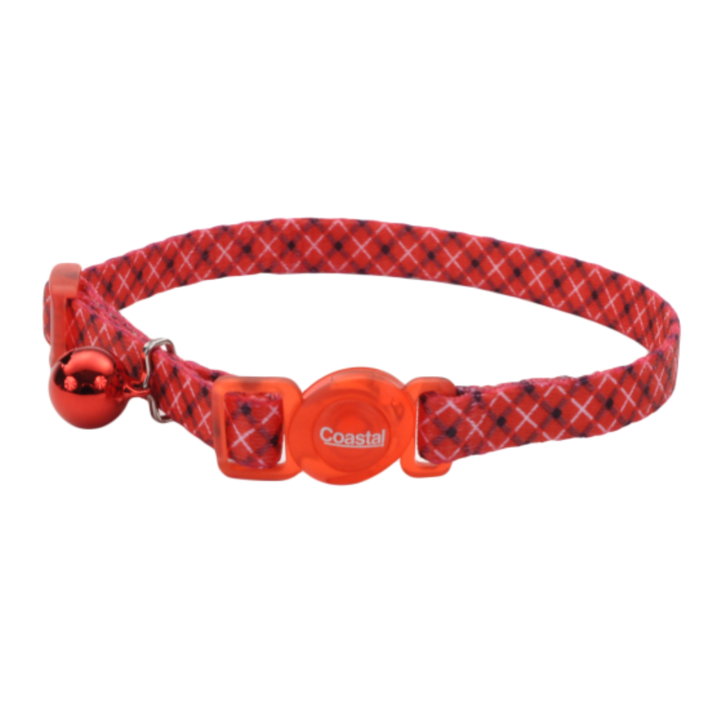 Safe Breakaway Collar White/Red Plaid