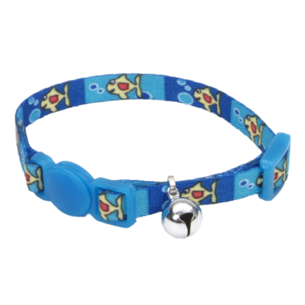 Li'l Pals Kitten Adj. Breakaway Collar Fish Bubbles