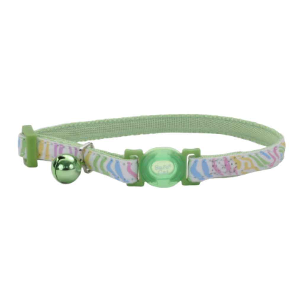 Glow in the Dark Adjustable Collar Green Stripe