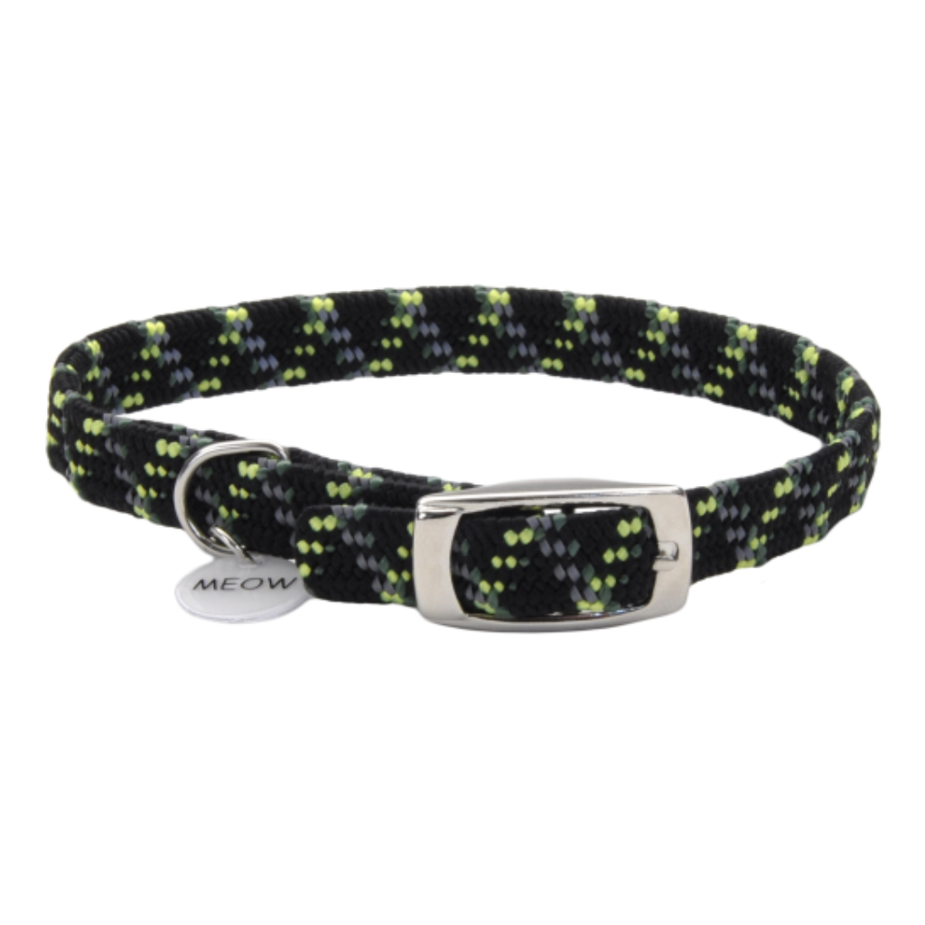 Reflective Safety Collar w/Charm Black/Green