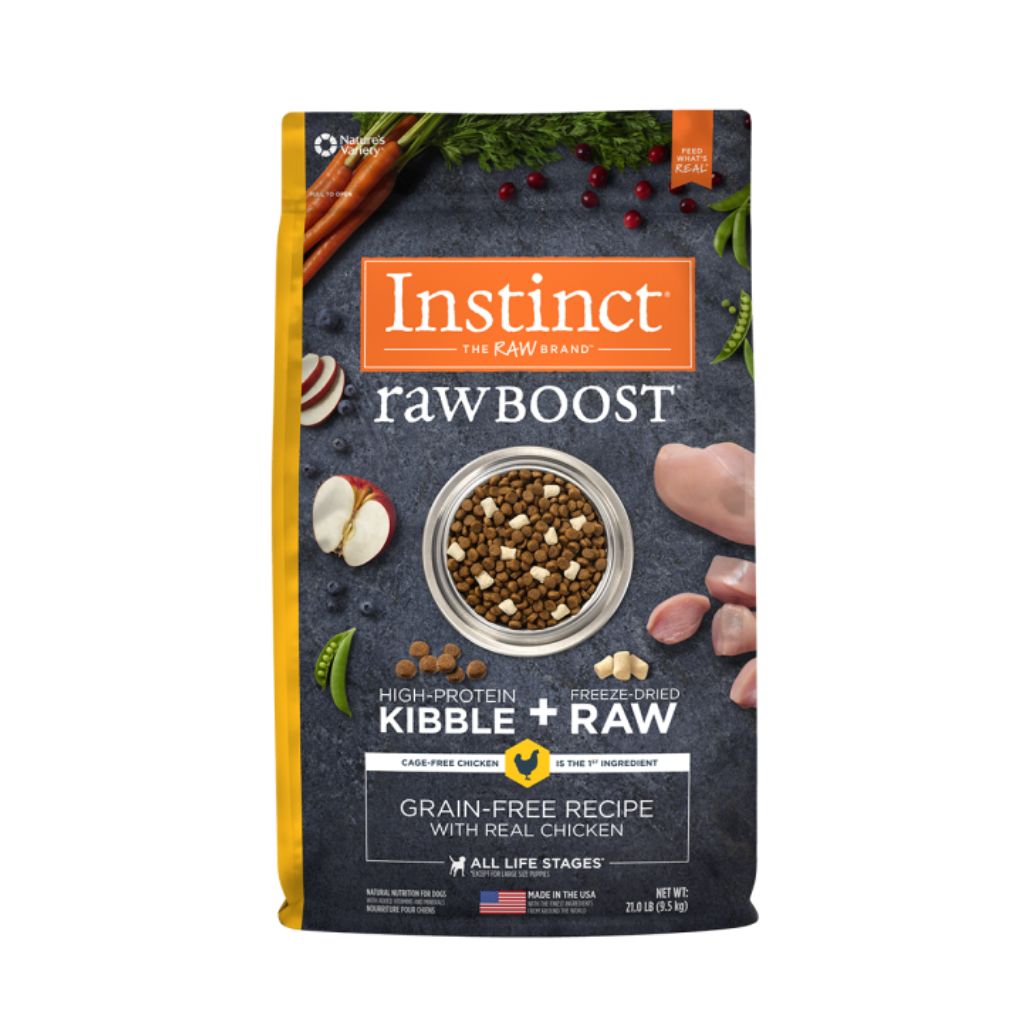 Nature's Variety Raw Boost Grain free Chicken Meal Formula Kibble for Dogs 21 lbs. bag
