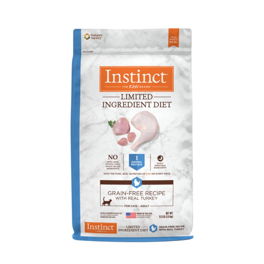 Nature's Variety Grain-Free Kibble Limited Ingredients for Cats Diet Turkey Meal Formula 11 lbs bag