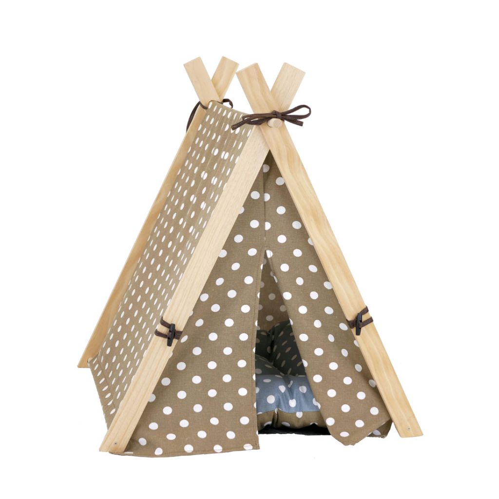 Camping Style Tent Polka Dot Sand & White