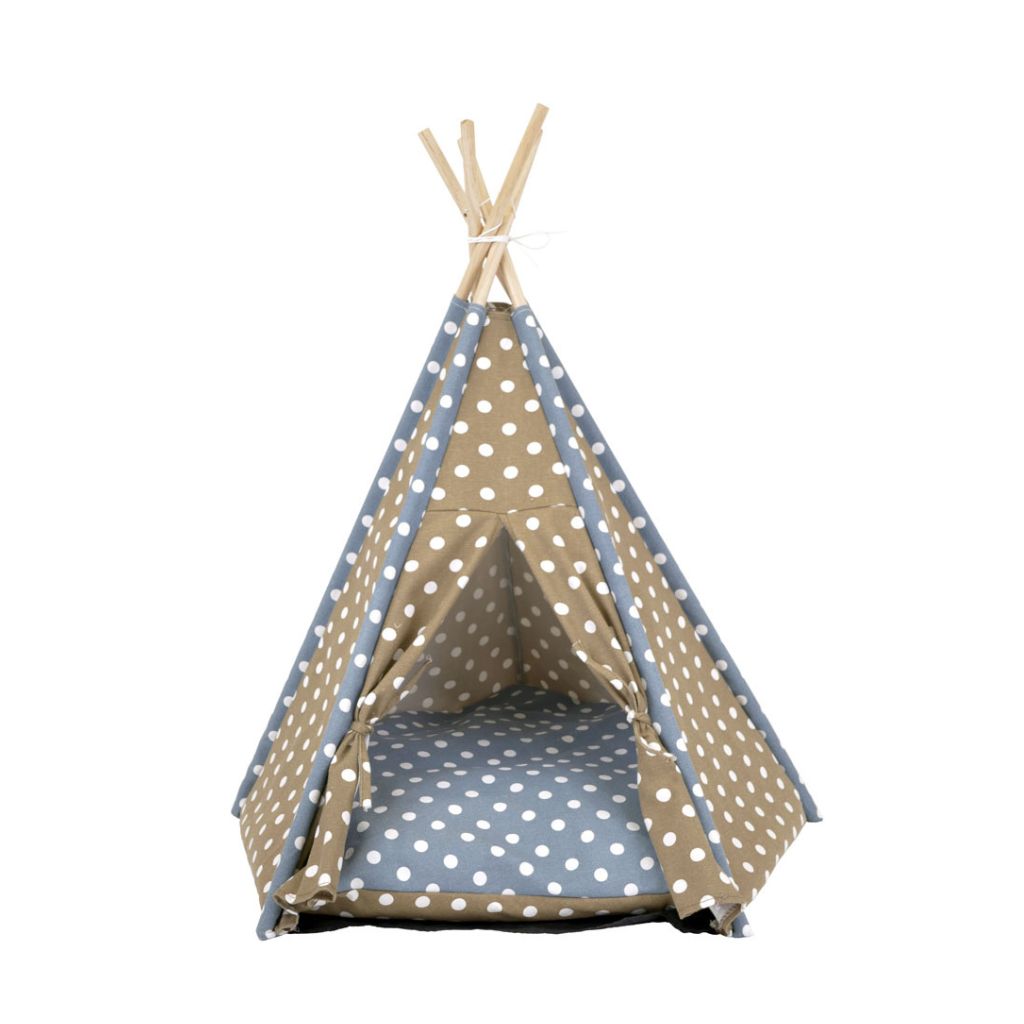 Camping Style Tent Polka Dot Sand & White
