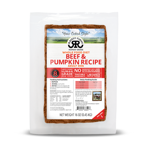 Beef & Pumpkin Adult Dog Recipe - 8 x 1 Lb Case