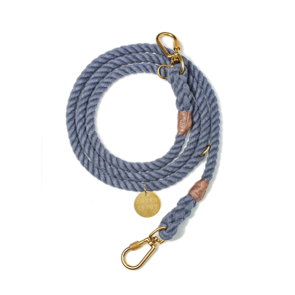 Up-Cycled Rope Adjustable Leash - Blue Jean