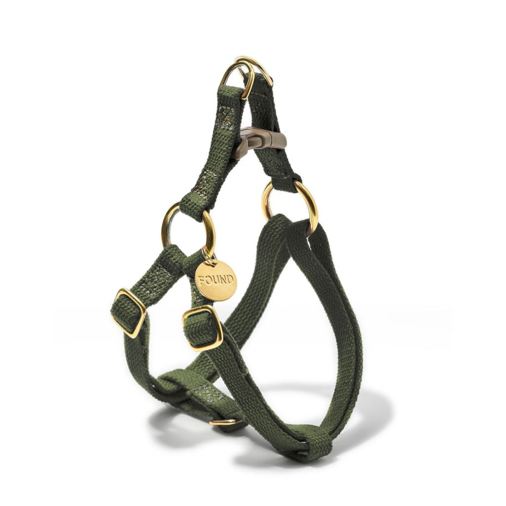 Cotton Cat & Dog Harness - Olive