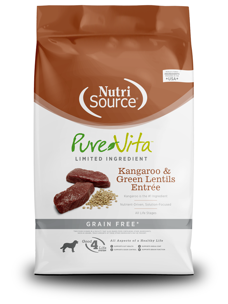 NutriSource Dog PureVita GF Kangaroo & Green Lentils