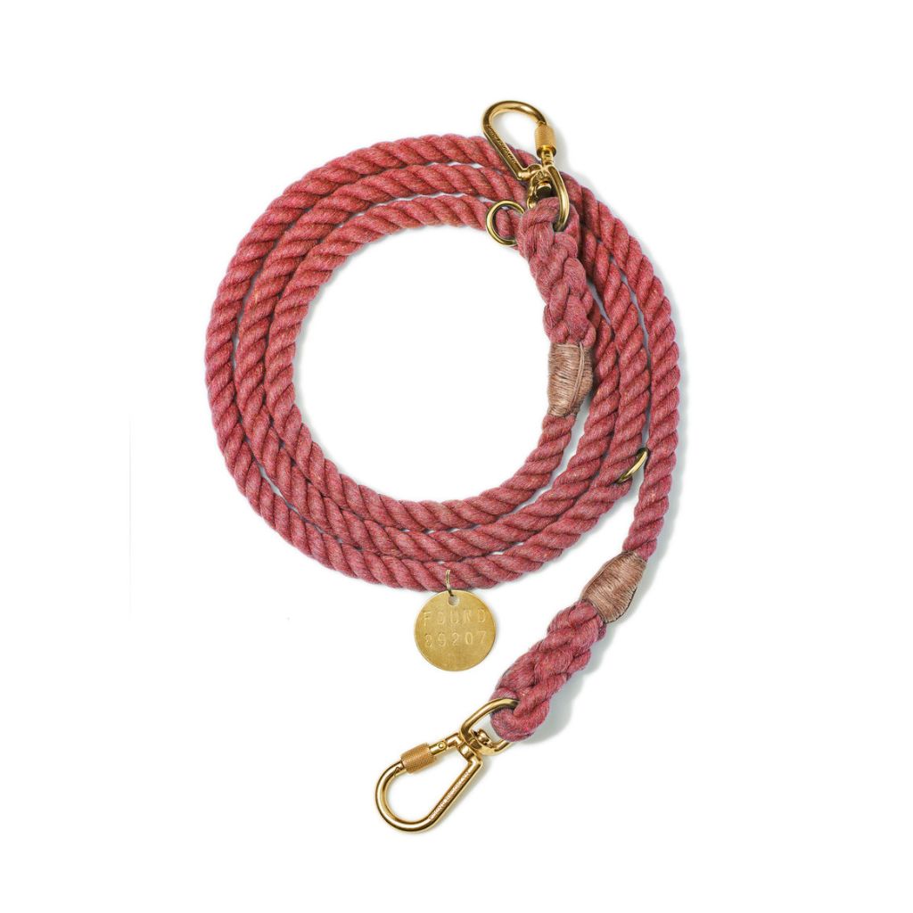 Up-Cycled Rope Adjustable Leash - Nantucket Red