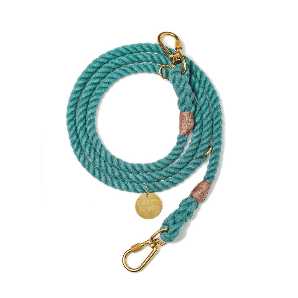 Up-Cycled Rope Adjustable Leash - Teal
