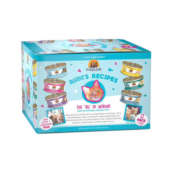 Weruva Rudi's Recipes Variety Pack for Cats 12 x 5.5oz cans