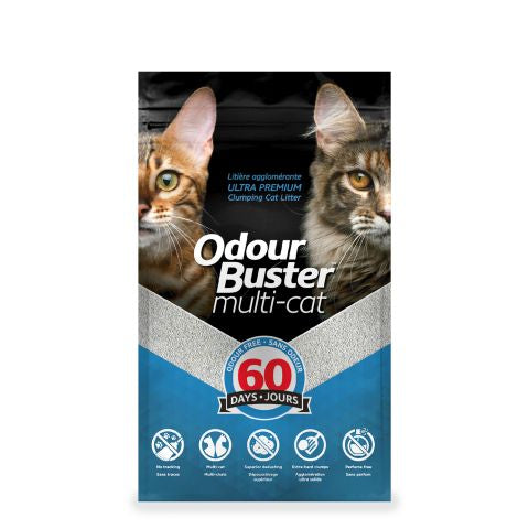 Odour Buster Multi- Cat Litter 12kg (Min 2 bag purchase or with another item)