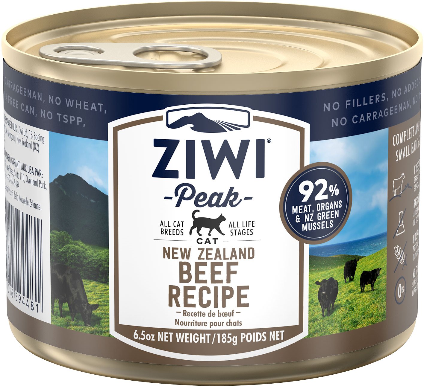 Ziwi Peak Moist Beef For Cats 12 6.6 oz. cans