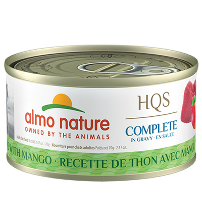 HQS COMPLETE CAT Tuna recipe with Mango in Gravy 24 X 70 gram cans