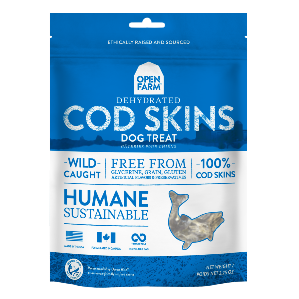 Open Farm Dehydrated Cod Skins Dog Treats