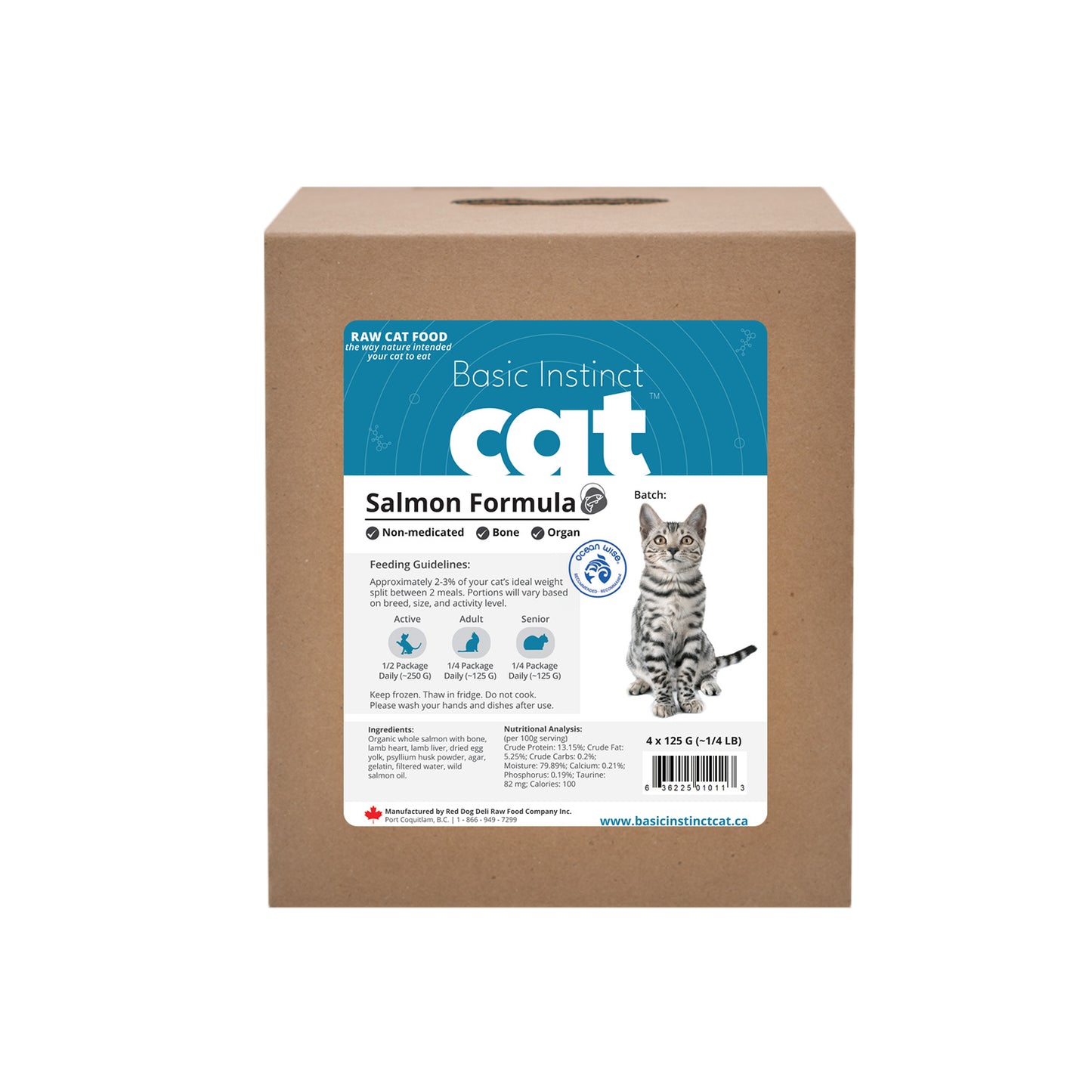 3P Naturals - Basic Instinct - Salmon for cats 16x125g packs