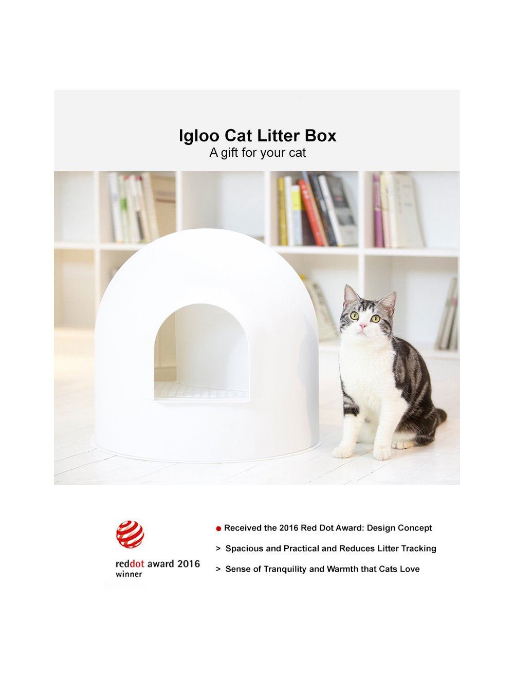 pidan "Igloo" Cat Litter Box incl. litter scoop