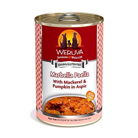 Weruva Marbella Paella with Mackerel & Pumpkin in Aspic' 12 x 14 oz cans