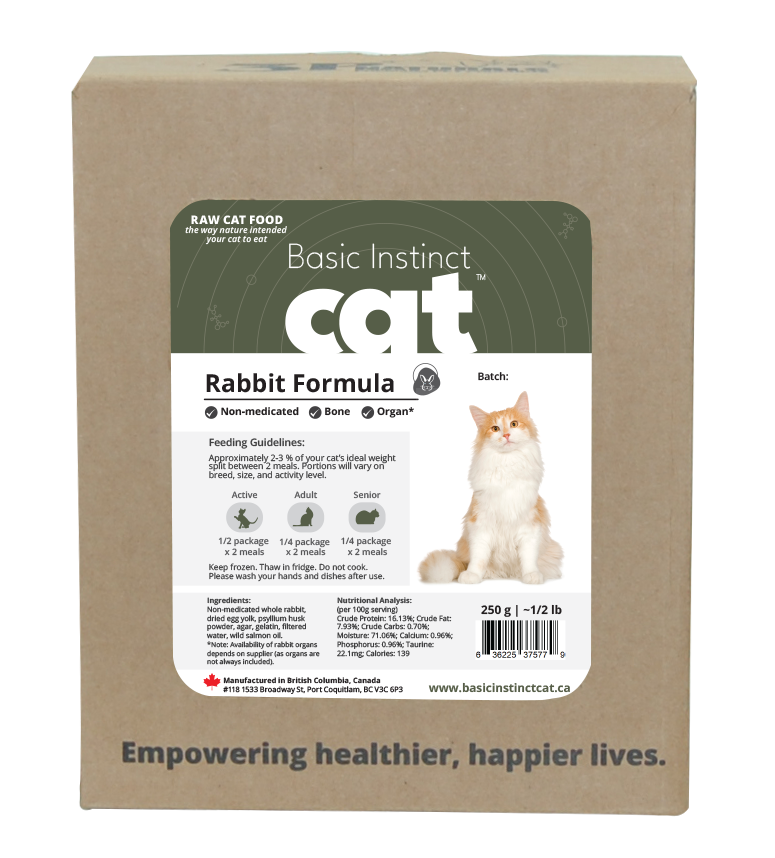 3P naturals - Basic Instinct - Non-Medicated Rabbit for cats 16 x 125 gram packs