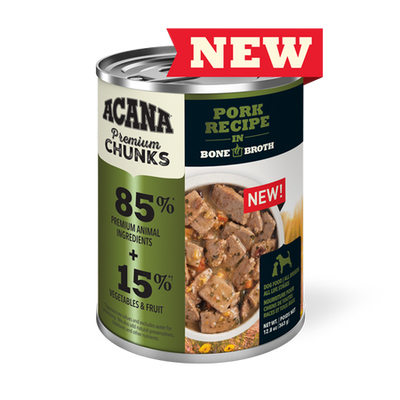 Premium Chunks Pork Recipe in Bone Broth for Dogs 12x363gram cans