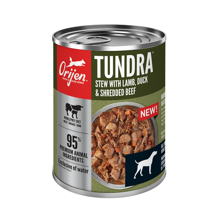 Orijen Tundra Stew with Shredded Beef, Duck & Lamb for Dogs 12 x 363gr cans