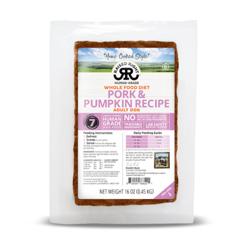 Pork & Pumpkin Frozen Pate for Adult Dogs - 8x1Lb