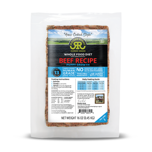 Beef Puppy Growth Recipe - 8x1 Lb