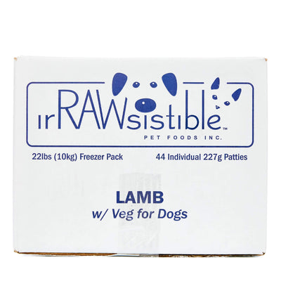IrRawsistible Lamb with Vegetables and Fruit and Supplements 44 Patties 22 lbs