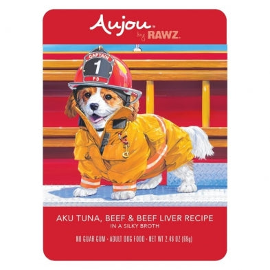 Aku Tuna, Beef & Beef Liver Pouch for DOGS 8x2.46oz
