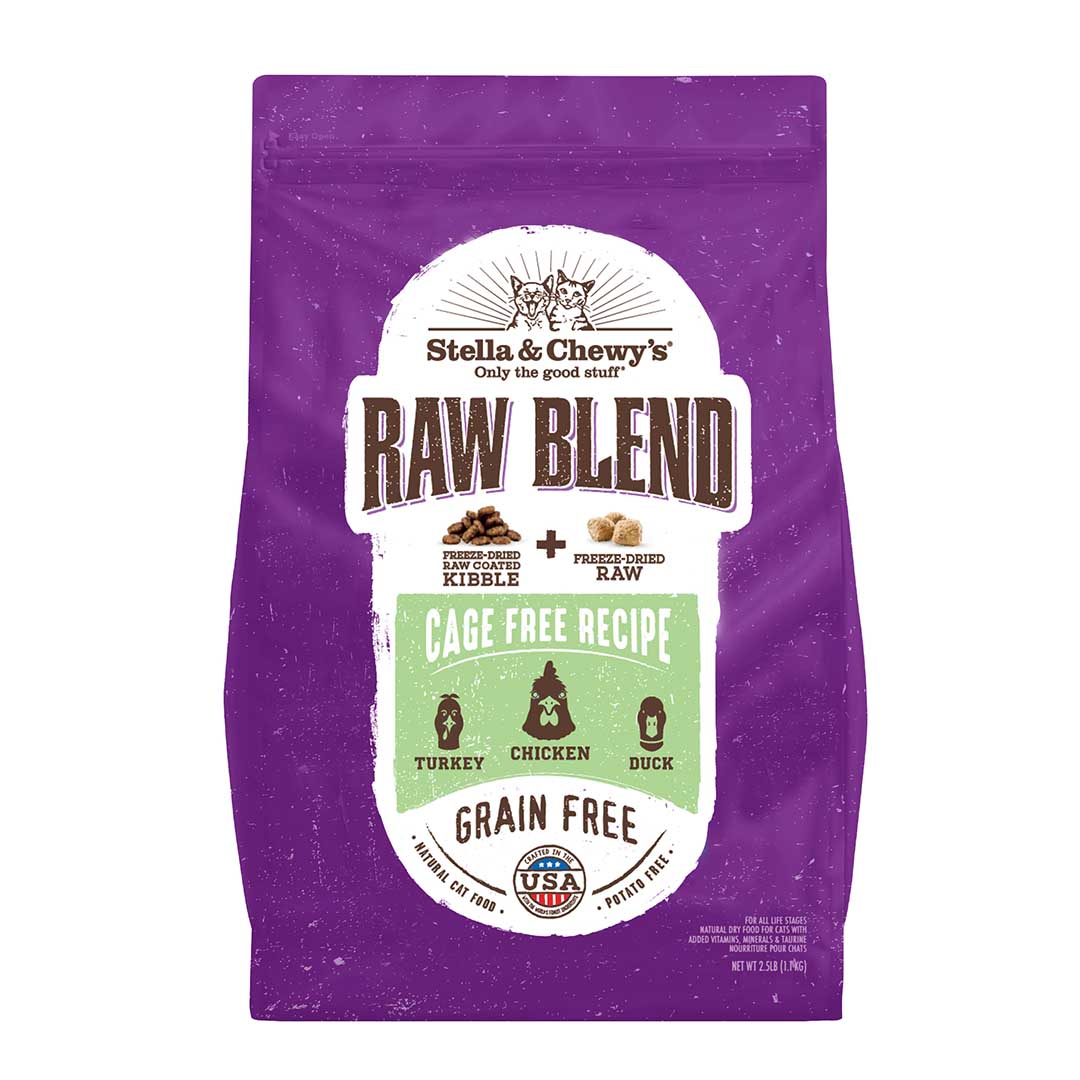 Stella & Chewy's Raw Blended Kibble Cage Free Turkey  Chicken  Duck for cat 10 lbs.