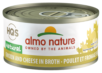ALMO NATURE HQS NATURAL CAT - Chicken and Cheese in broth 24 X 70 gram cans