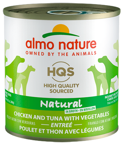 HQS NATURAL DOG Chicken and tuna with vegetables entrée 12 X 280 gram cans