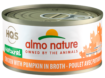 HQS NATURAL CAT - Chicken with Pumpkin in broth 24 X 70 gram cans