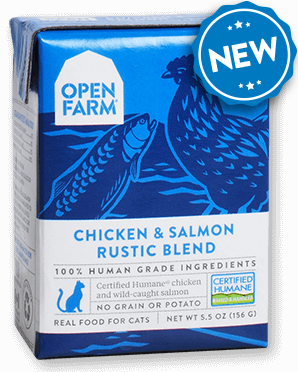 Open Farm Harvest Chicken & Salmon Rustic Stew for Cats 12 x 5.5 oz Tetra Packs