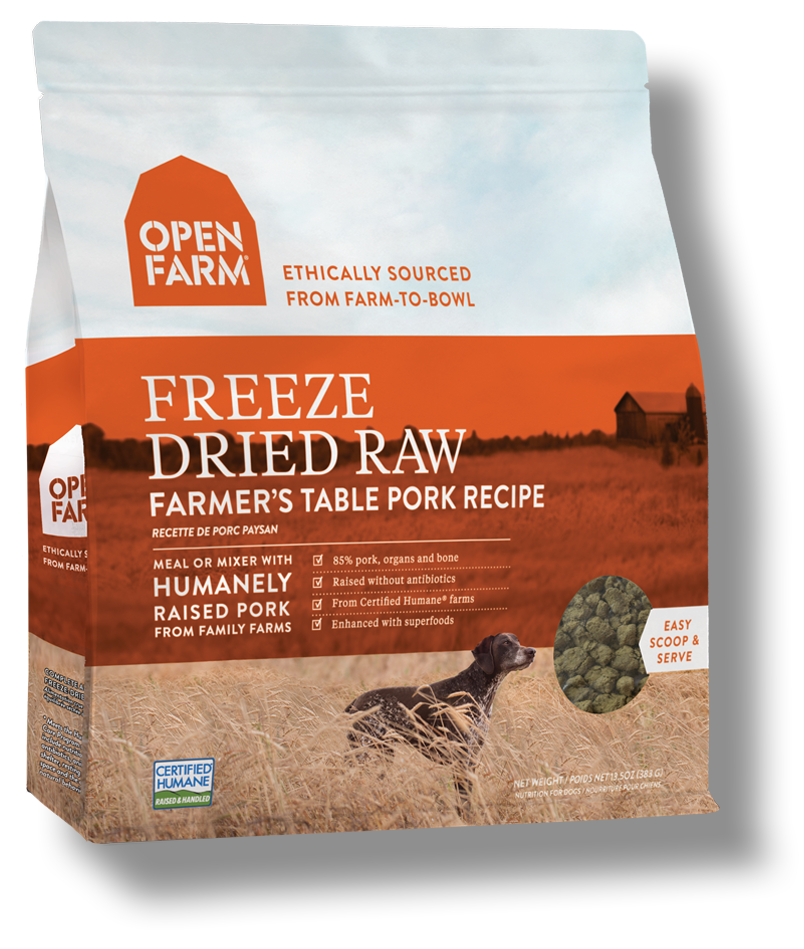 Open Farm Farmer's Table Pork Freeze Dried Raw Dog Food 13.5 oz.