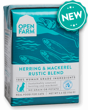 Open Farm Harvest Herring & Mackerel Rustic Stew for Cats 12 x 5.5 oz Tetra Packs