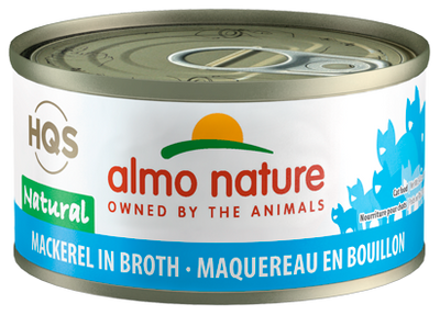 HQS NATURAL CAT - Mackerel in broth 24 X 70 gram cans